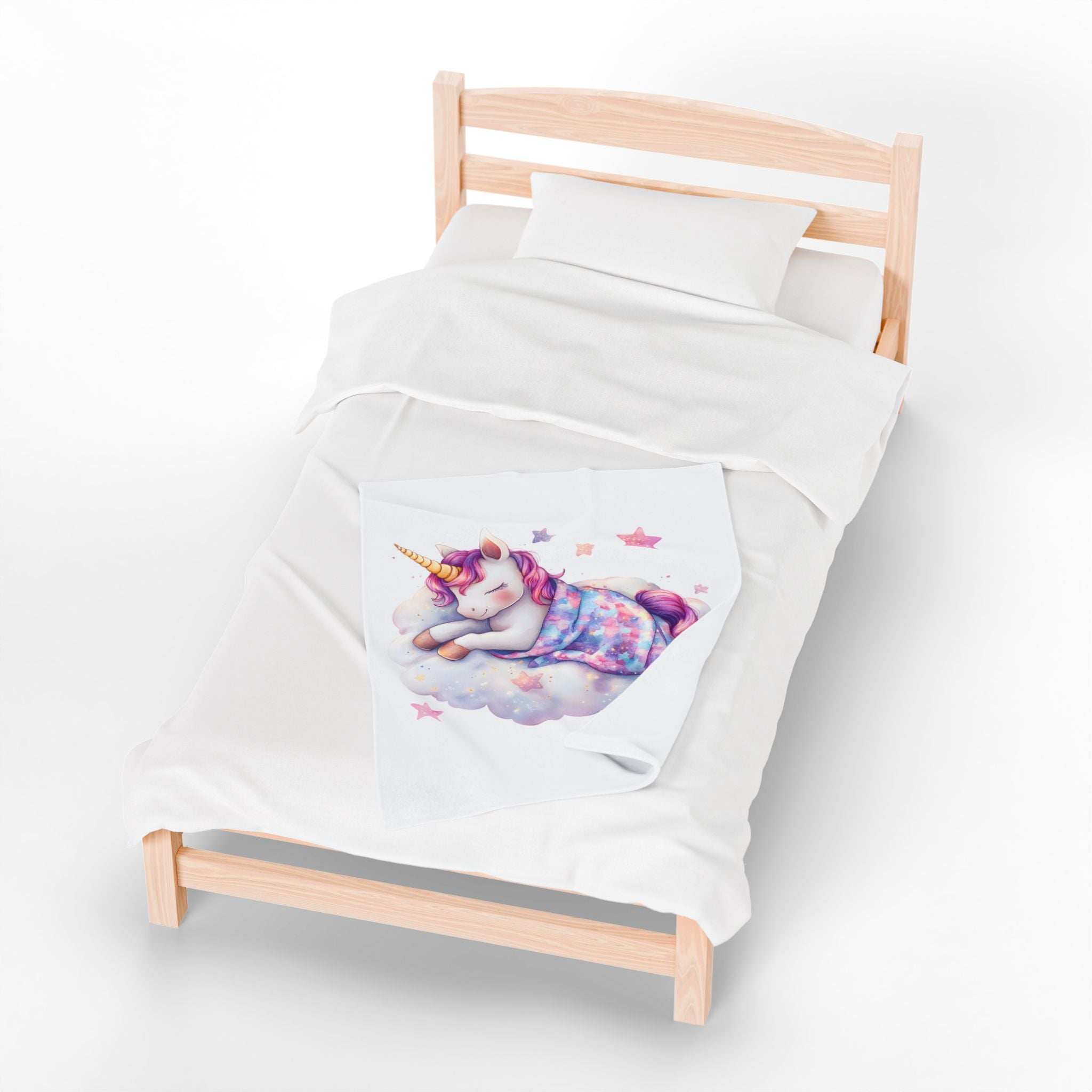 Dreamy Unicorn Velveteen Plush Blanket | Cozy Soft Throw for Kids & Nursery Decor