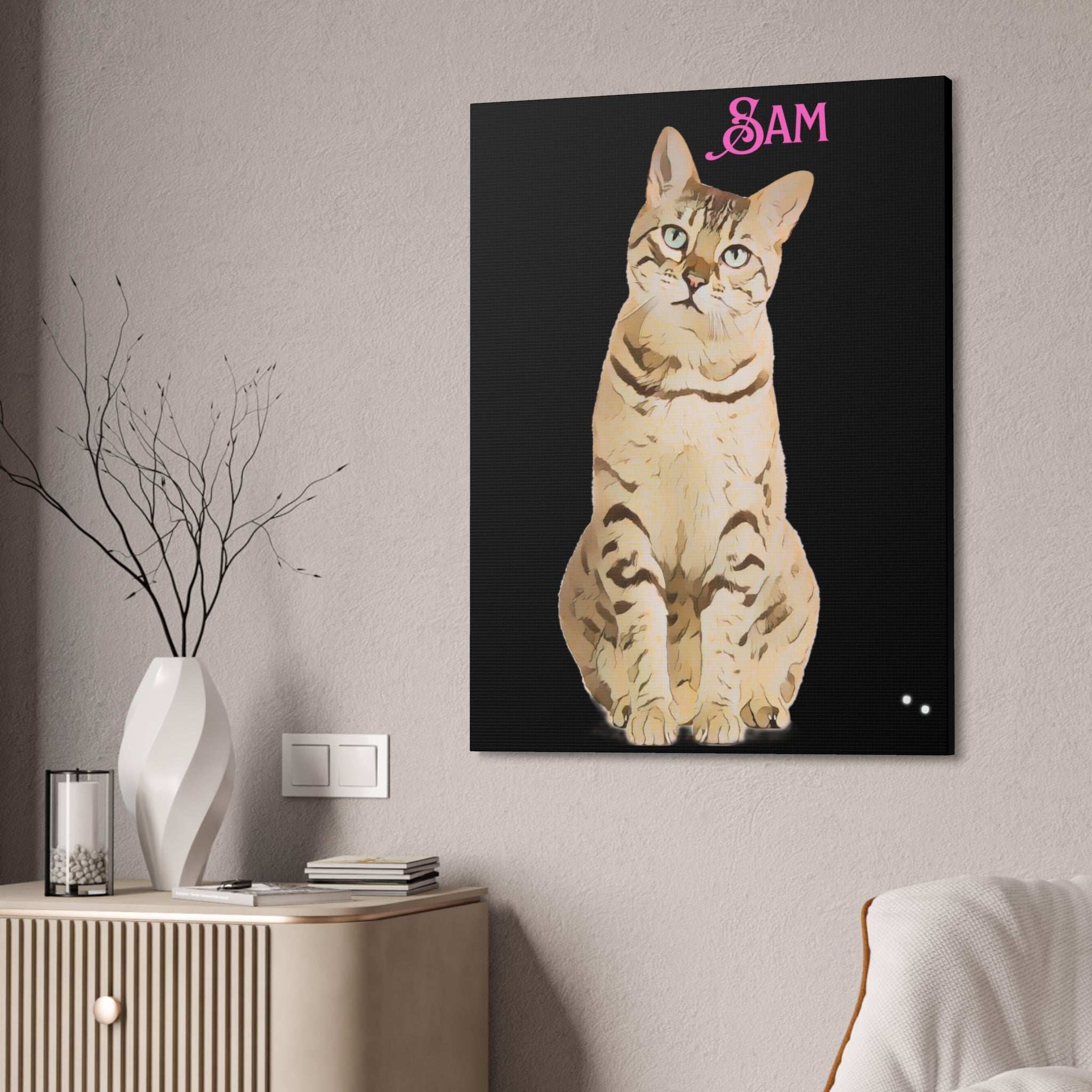 PAW-sonalized Black Canvas Print | Upload Photo~Choose size