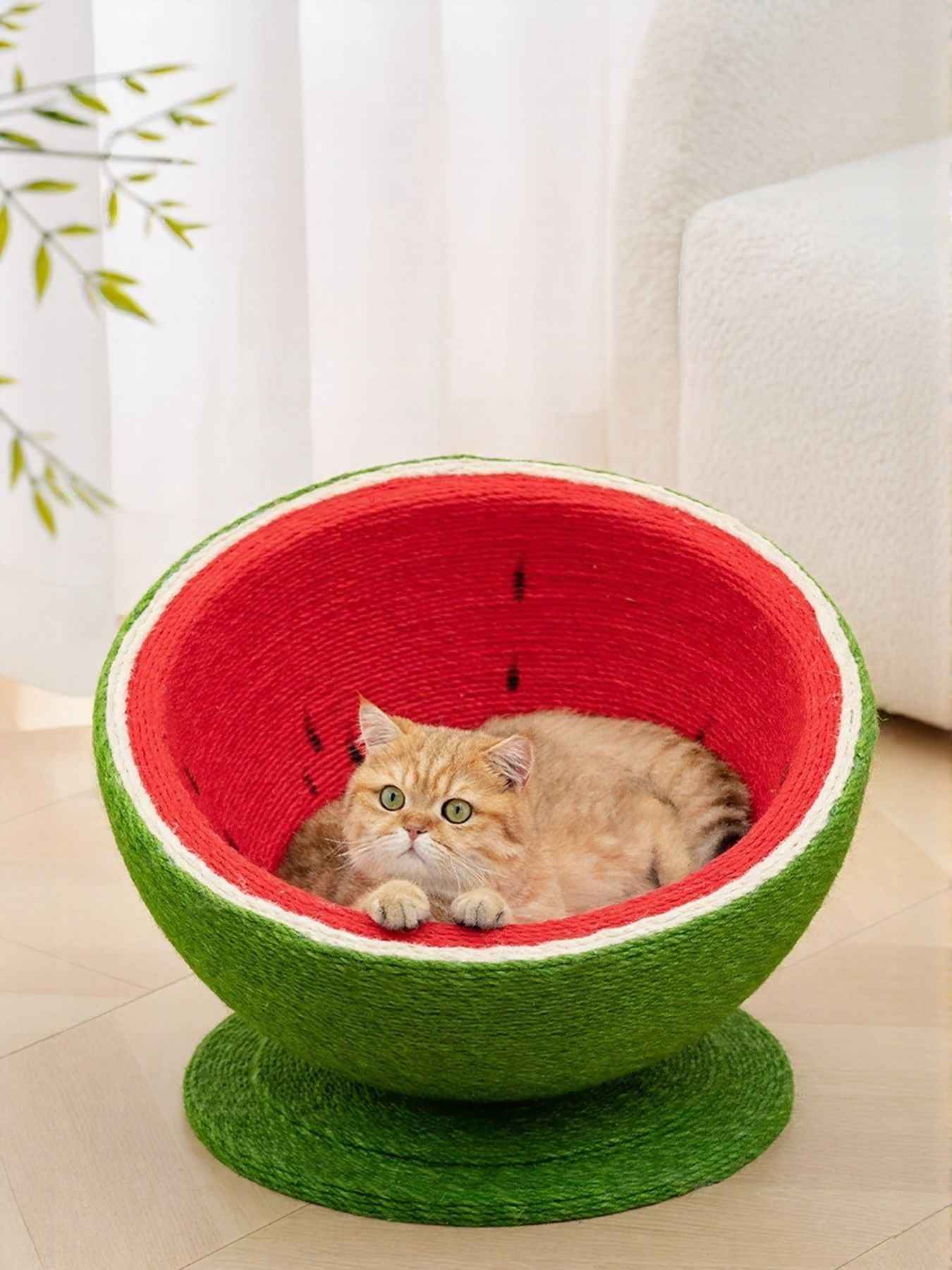 Cat Scratching Post Nest - Purr-fect Watermelon Shaped