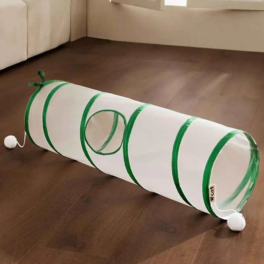 Foldable Cat Tunnel Toy - Peephole Bear Window