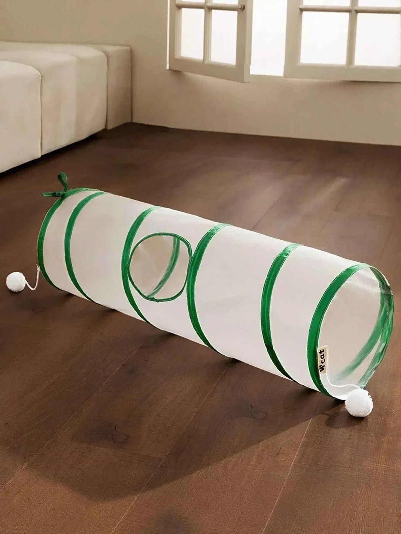 Foldable Cat Tunnel Toy - Peephole Bear Window