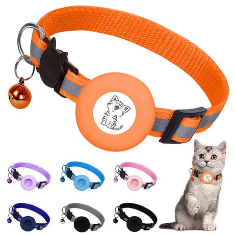 Apple Air Tag Tracker Protective Cover Anti-missing Pet Positioning Reflective Cat Collar