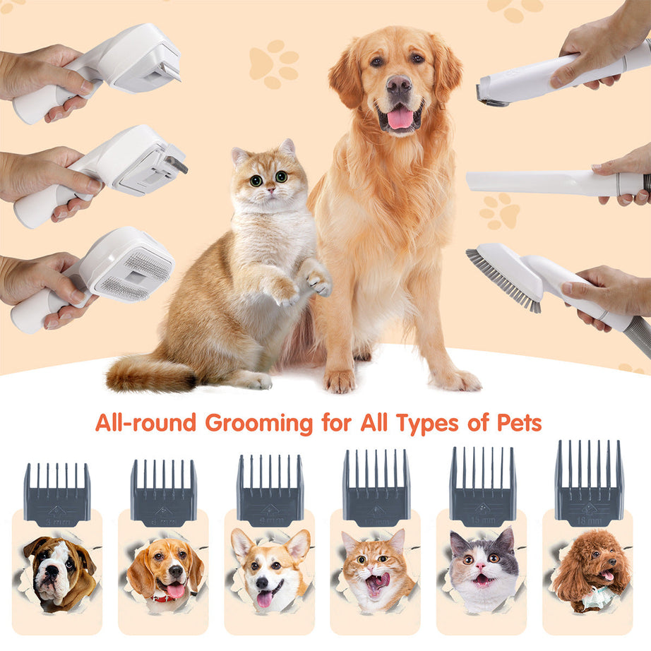 Pet Grooming Vacuum Clipper All-in-One - Suction Hair Care Kit