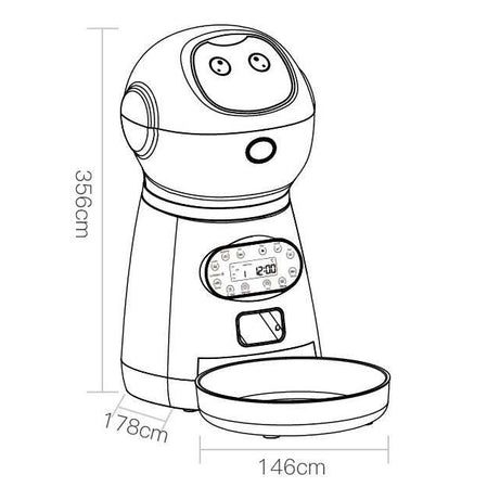 Automatic Robot Style Intelligent Audible Pet Feeder - Record your Message