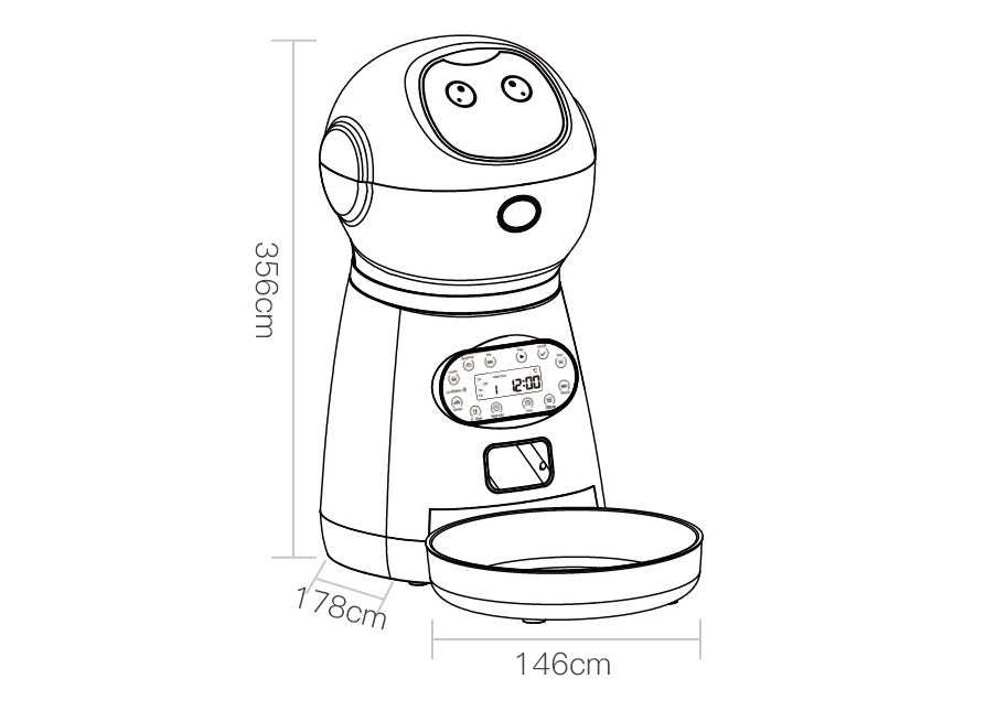 Automatic Robot Style Intelligent Audible Pet Feeder - Record your Message