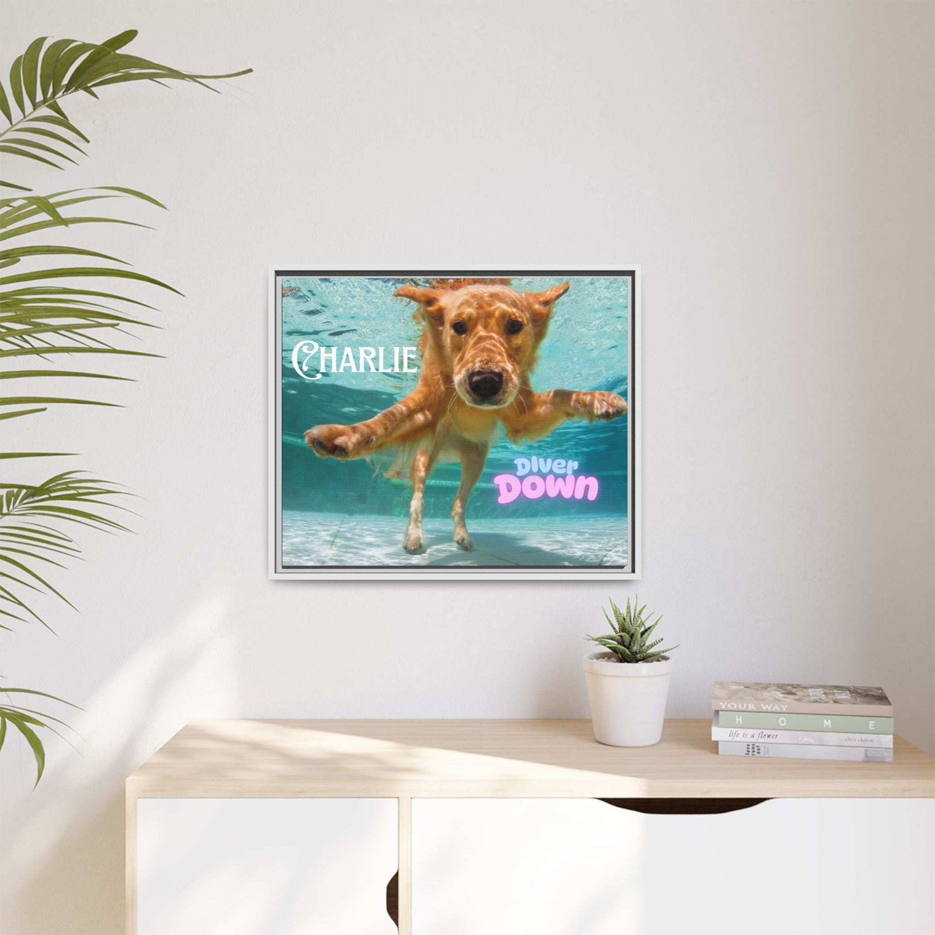 Framed Personalized Landscape Photo Canvas Wall Art - 'Add your Caption'