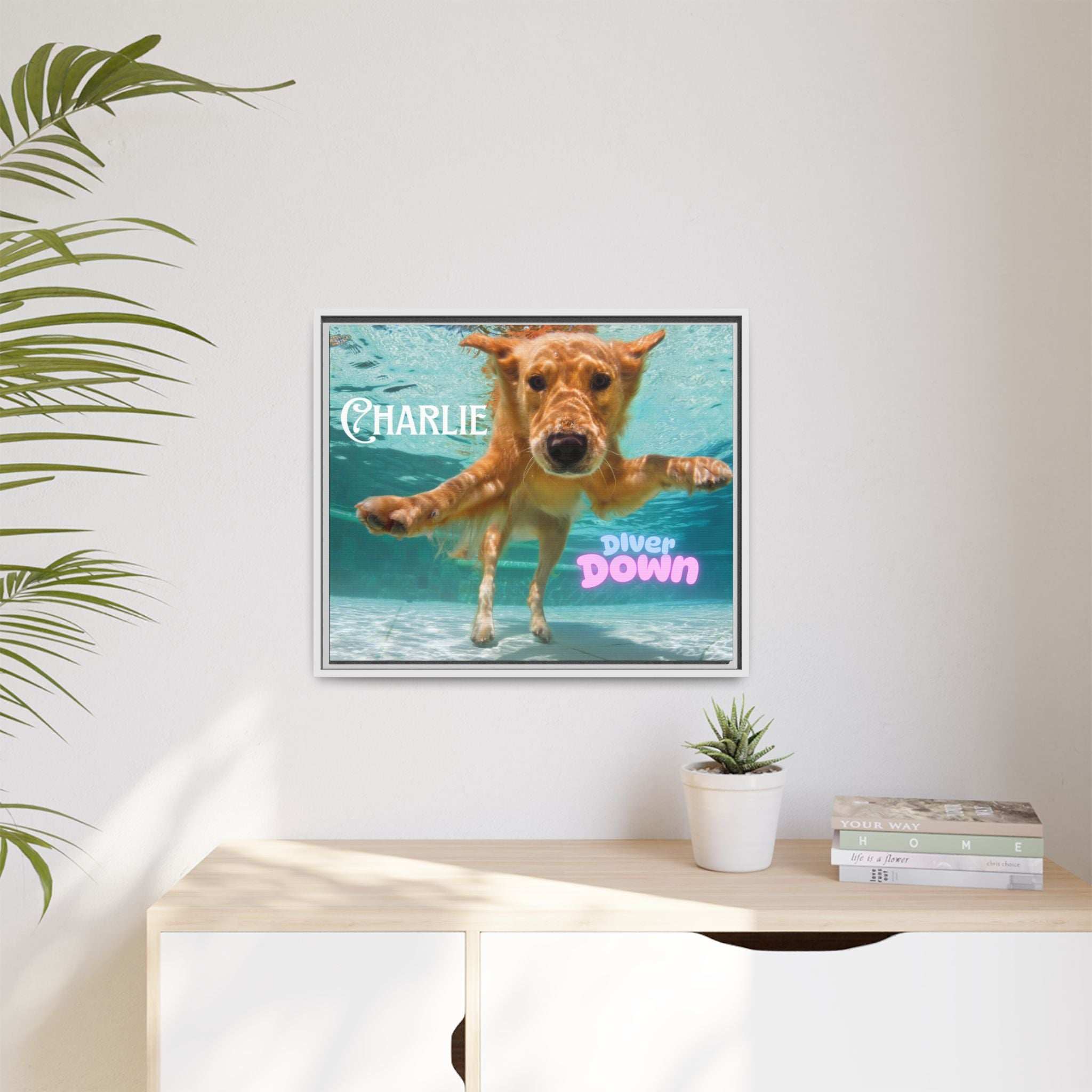 Framed Personalized Landscape Photo Canvas Wall Art - 'Add your Caption'