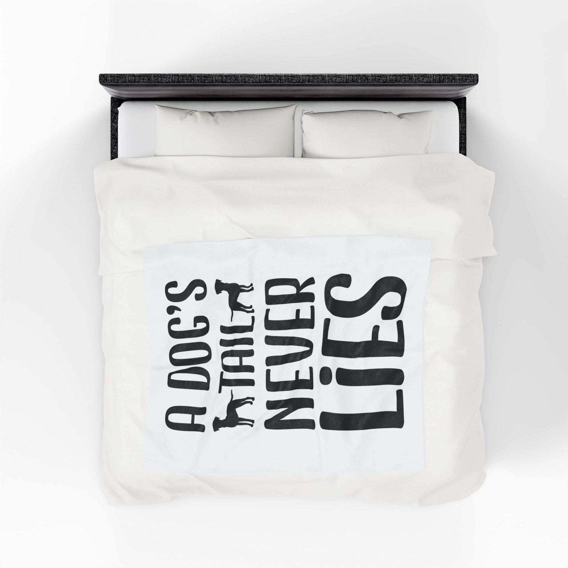 Cozy Velveteen Plush Blanket - "A Dog's Tail Never Lies" - Pet Lover Gift