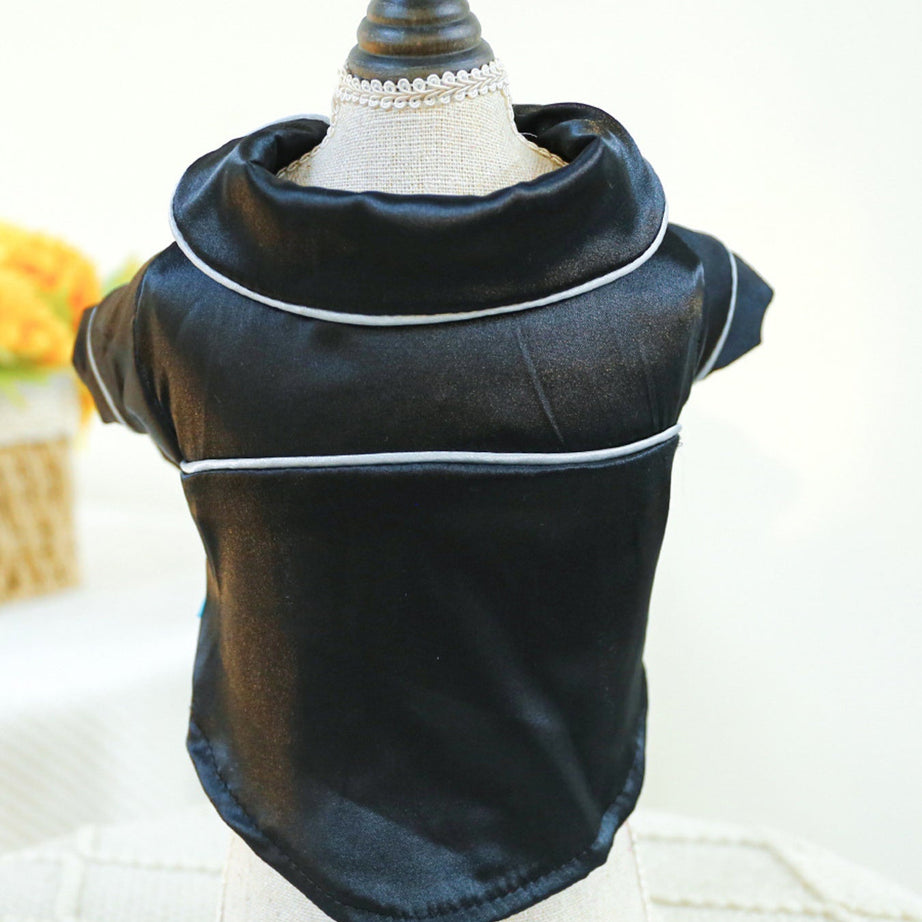 Satin Pet Pajamas with Contrast Piping