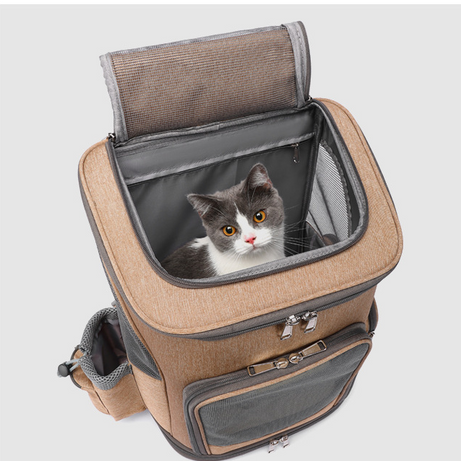 Pet Trolley Backpack - Wheeled Carrier for Cats & Dogs