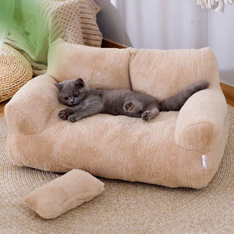 Cozy Plush Cat Bed Sofa for Small to Medium Dogs and Cats