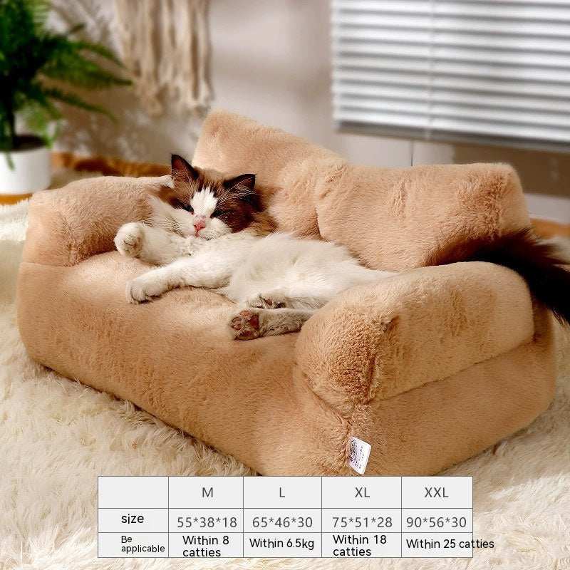 Cozy Plush Cat Bed Sofa for Small to Medium Dogs and Cats
