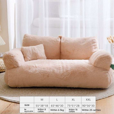 Cozy Plush Cat Bed Sofa for Small to Medium Dogs and Cats