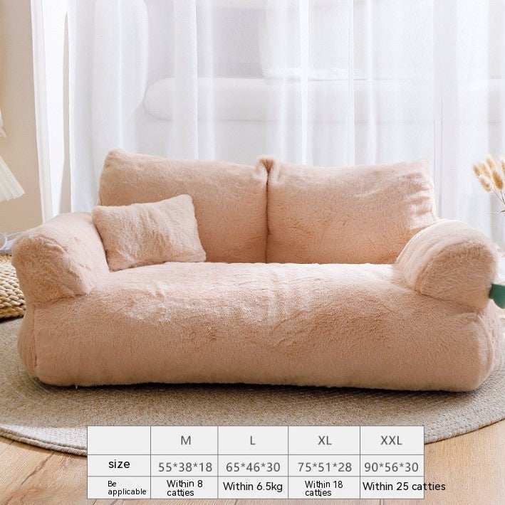 Cozy Plush Cat Bed Sofa for Small to Medium Dogs and Cats