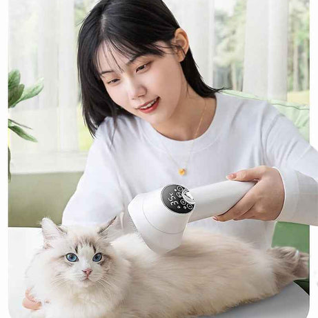 Pet Grooming Hair Dryer with Comb - Silent 2-in-1 Blow & Style