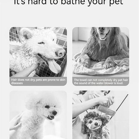 Pet Grooming Hair Dryer with Comb - Silent 2-in-1 Blow & Style