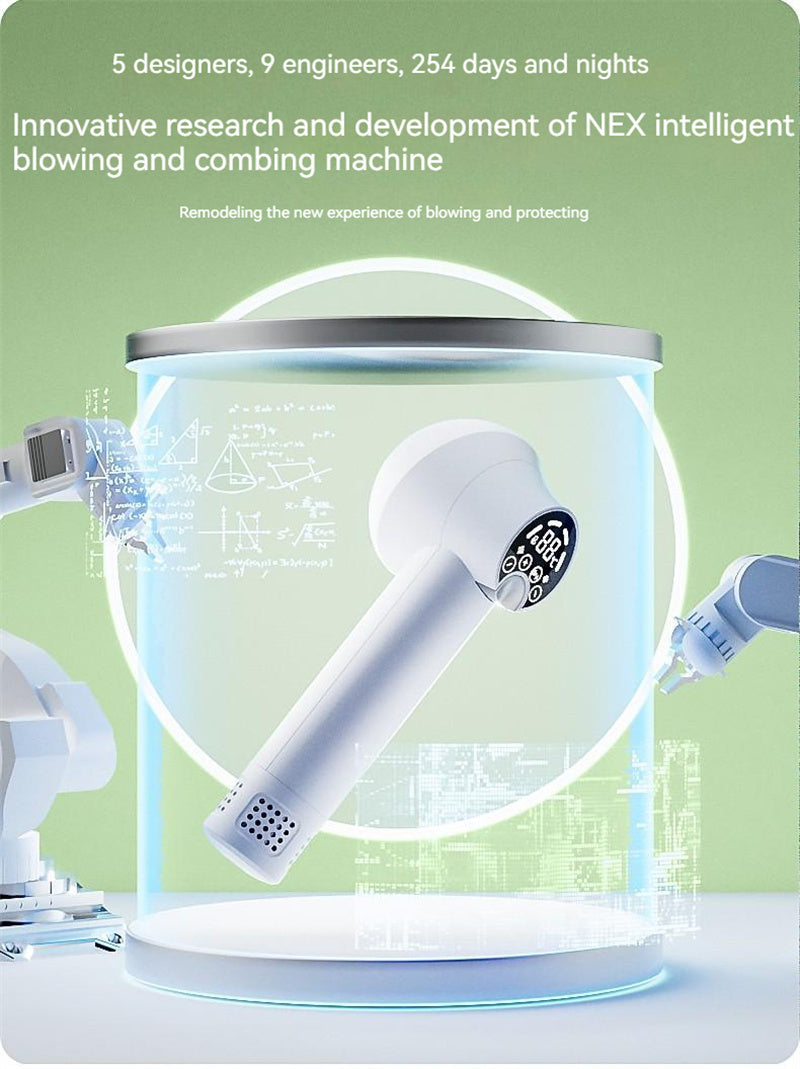 Pet Grooming Hair Dryer with Comb - Silent 2-in-1 Blow & Style