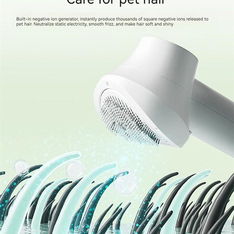 Pet Grooming Hair Dryer with Comb - Silent 2-in-1 Blow & Style