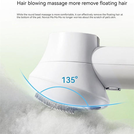 Pet Grooming Hair Dryer with Comb - Silent 2-in-1 Blow & Style