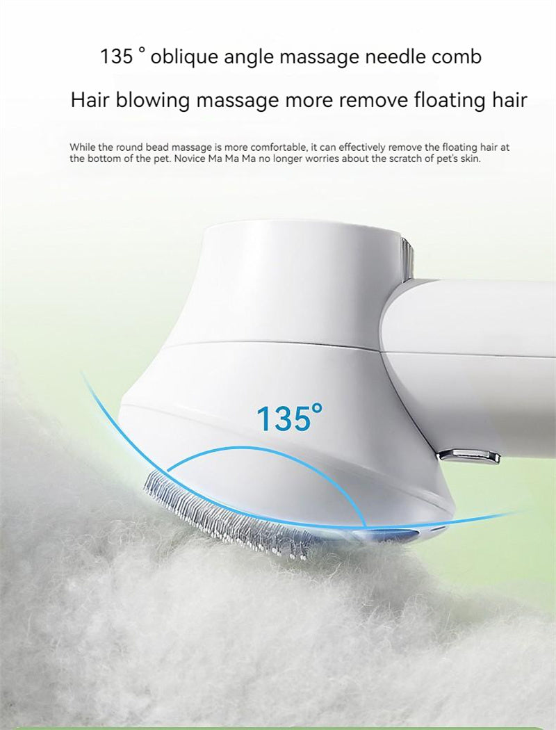 Pet Grooming Hair Dryer with Comb - Silent 2-in-1 Blow & Style