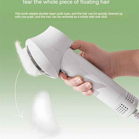 Pet Grooming Hair Dryer with Comb - Silent 2-in-1 Blow & Style