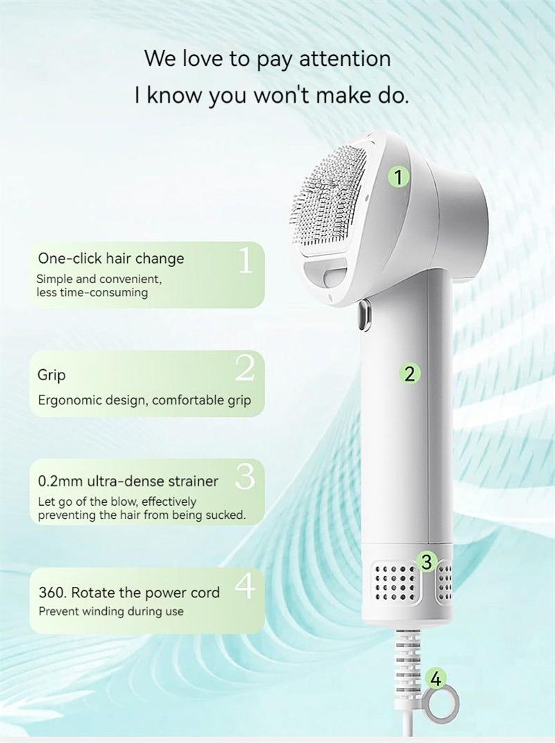 Pet Grooming Hair Dryer with Comb - Silent 2-in-1 Blow & Style