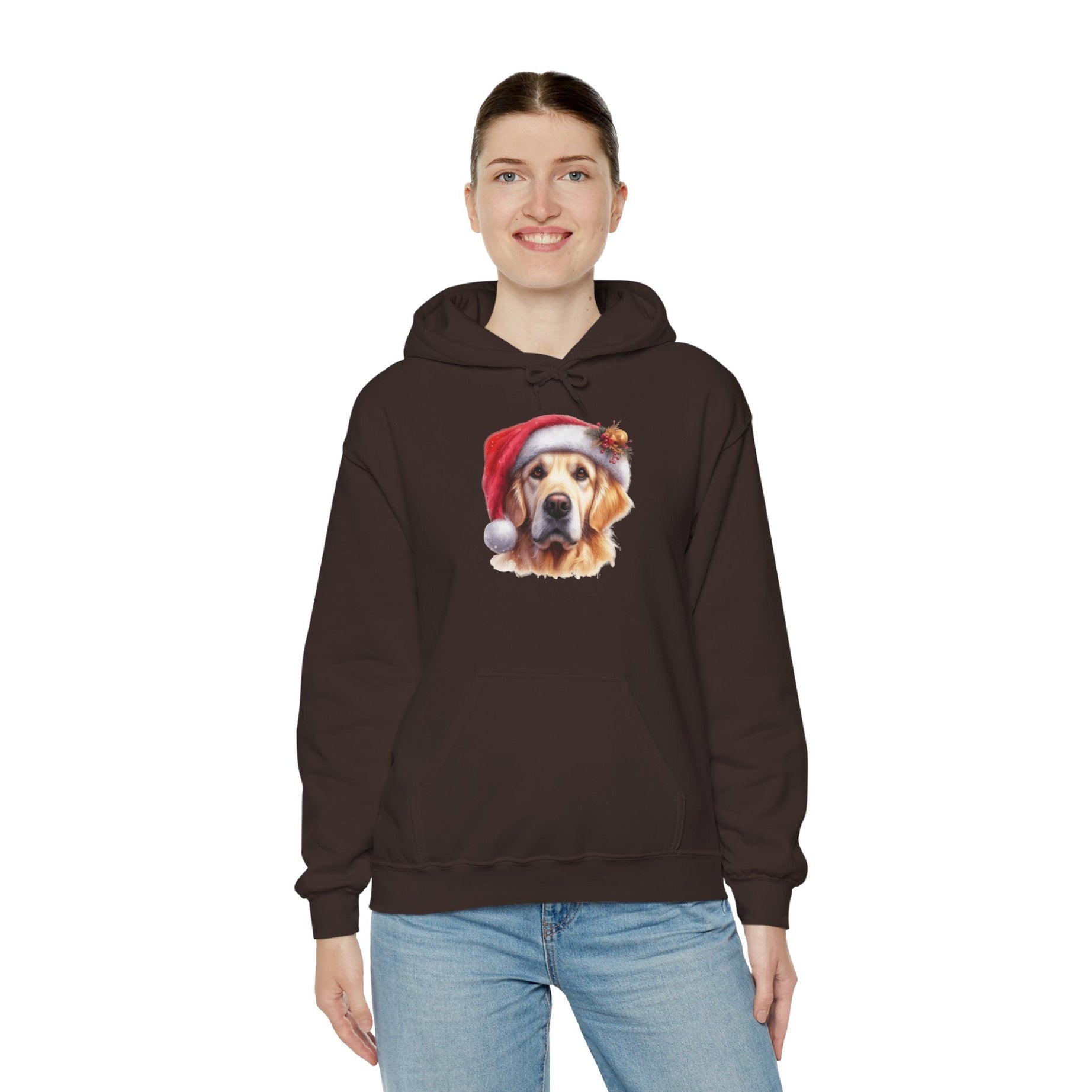 Christmas Hoodie - Golden Retriever in Santa Hat