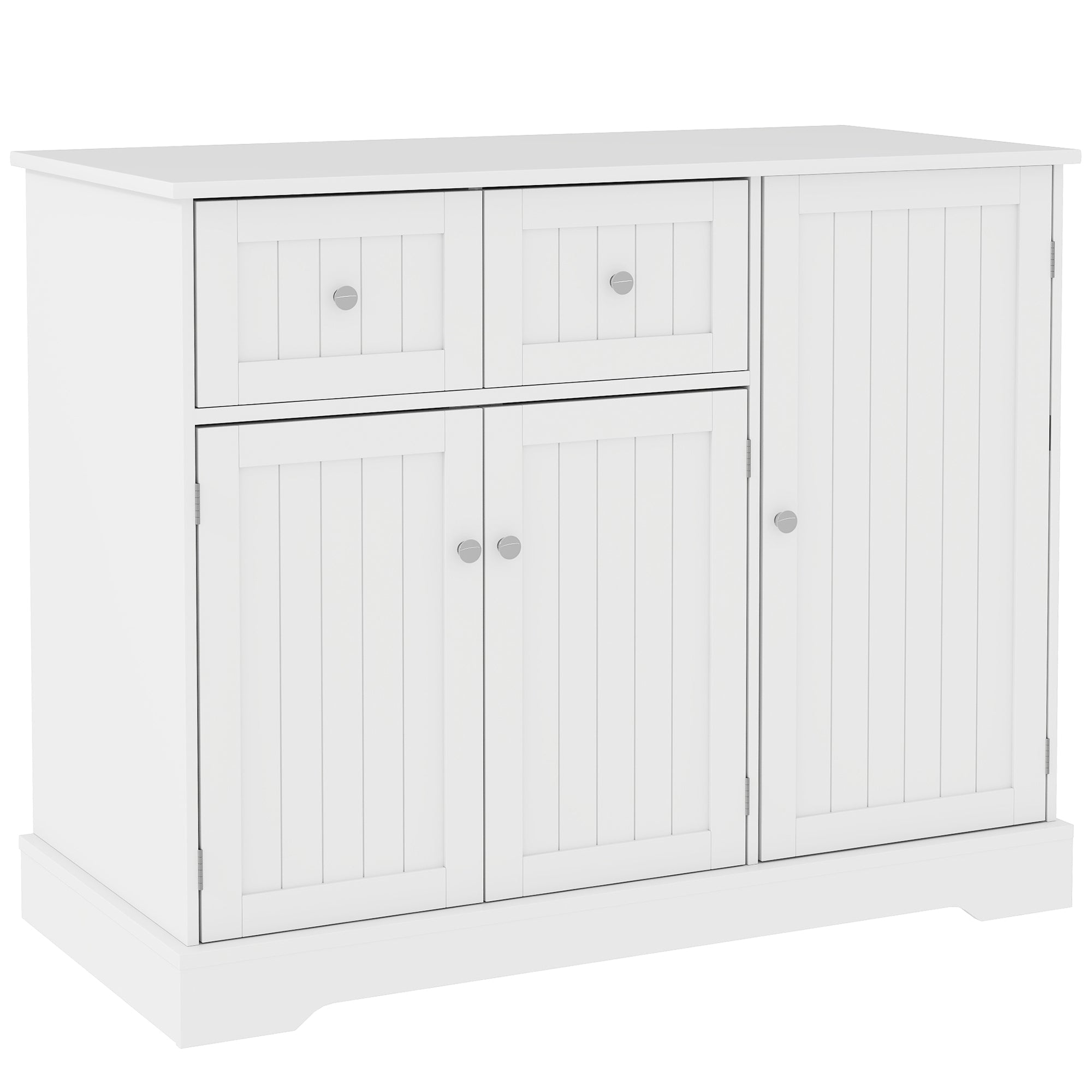 White Cat Litter Box Enclosure - Drawers and Storage