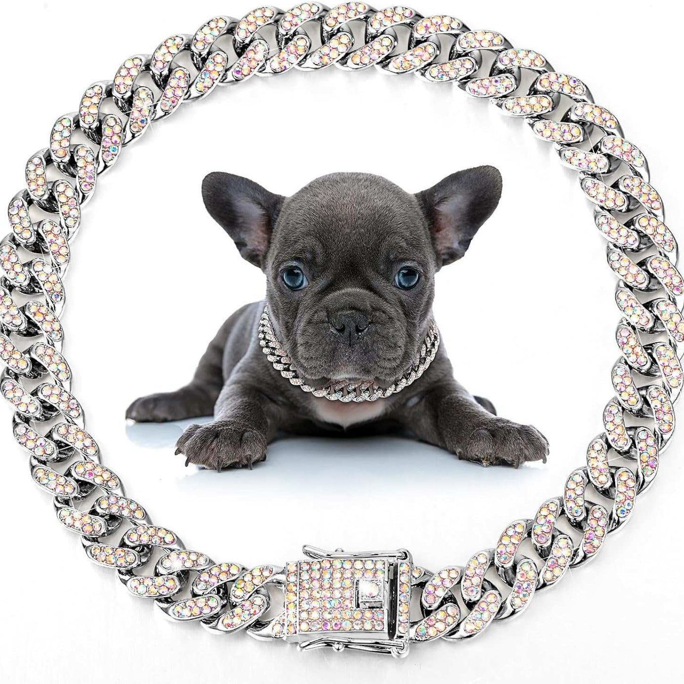 Dog & Cat Metal Chain Crystal Collar Necklace Pet Jewelry - Accessories For Small Medium Large Dogs & Cats