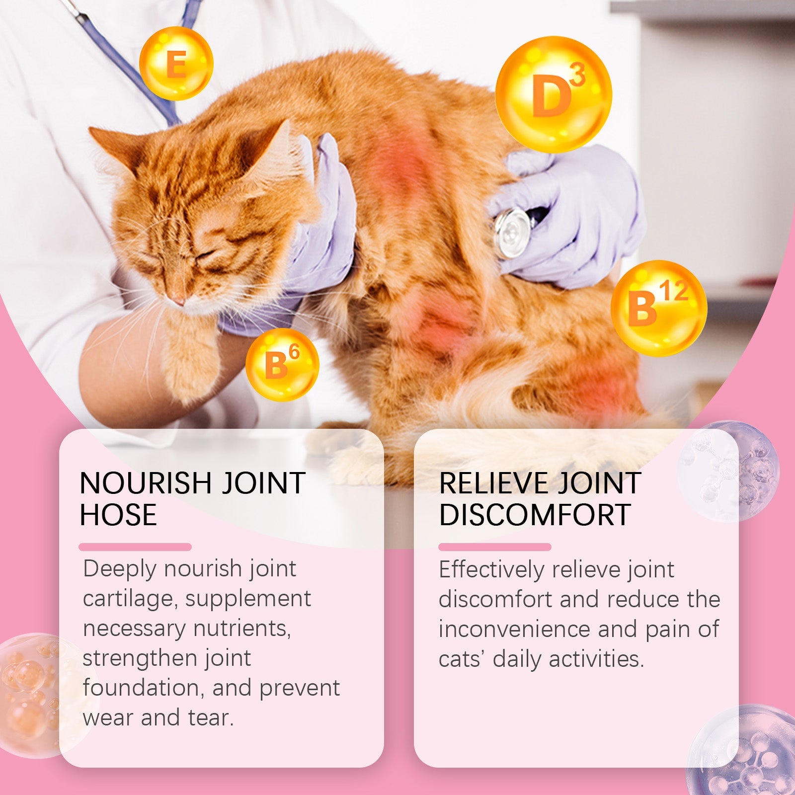 Cat Joint Support Tablets 80 Count - Glucosamine Chewable Supplement