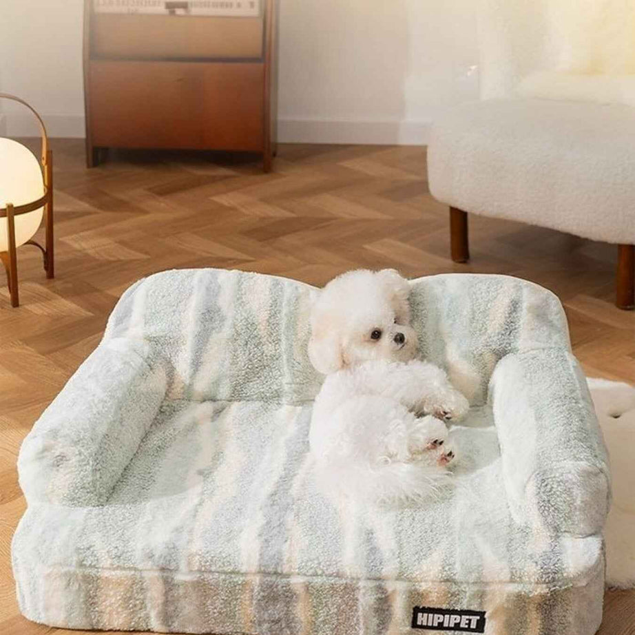 Pet Plush Bolster Bed Semi-Enclosed - Cozy Nest for Cats and Dogs