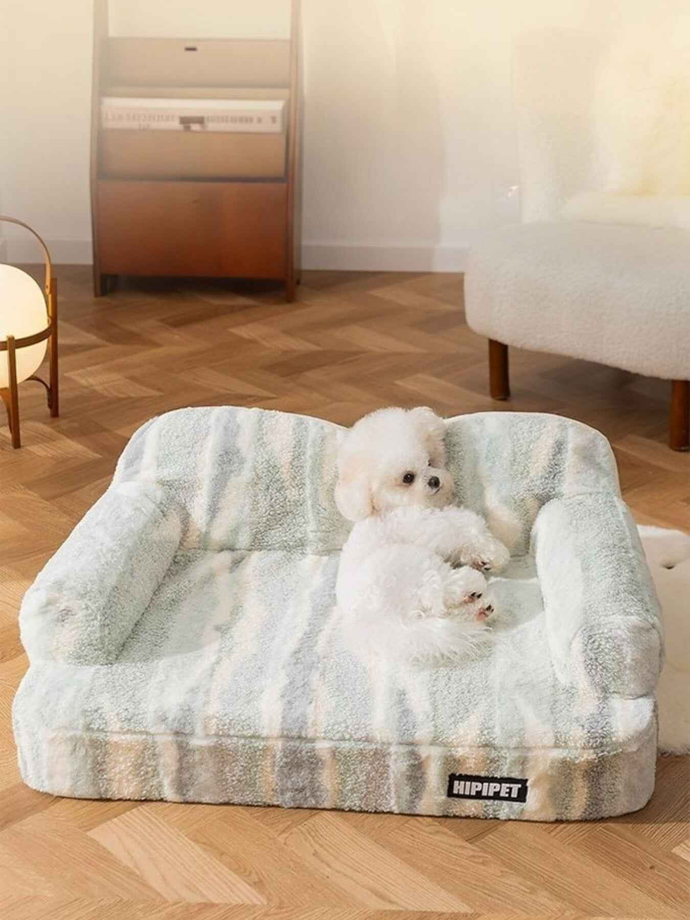 Pet Plush Bolster Bed Semi-Enclosed - Cozy Nest for Cats and Dogs