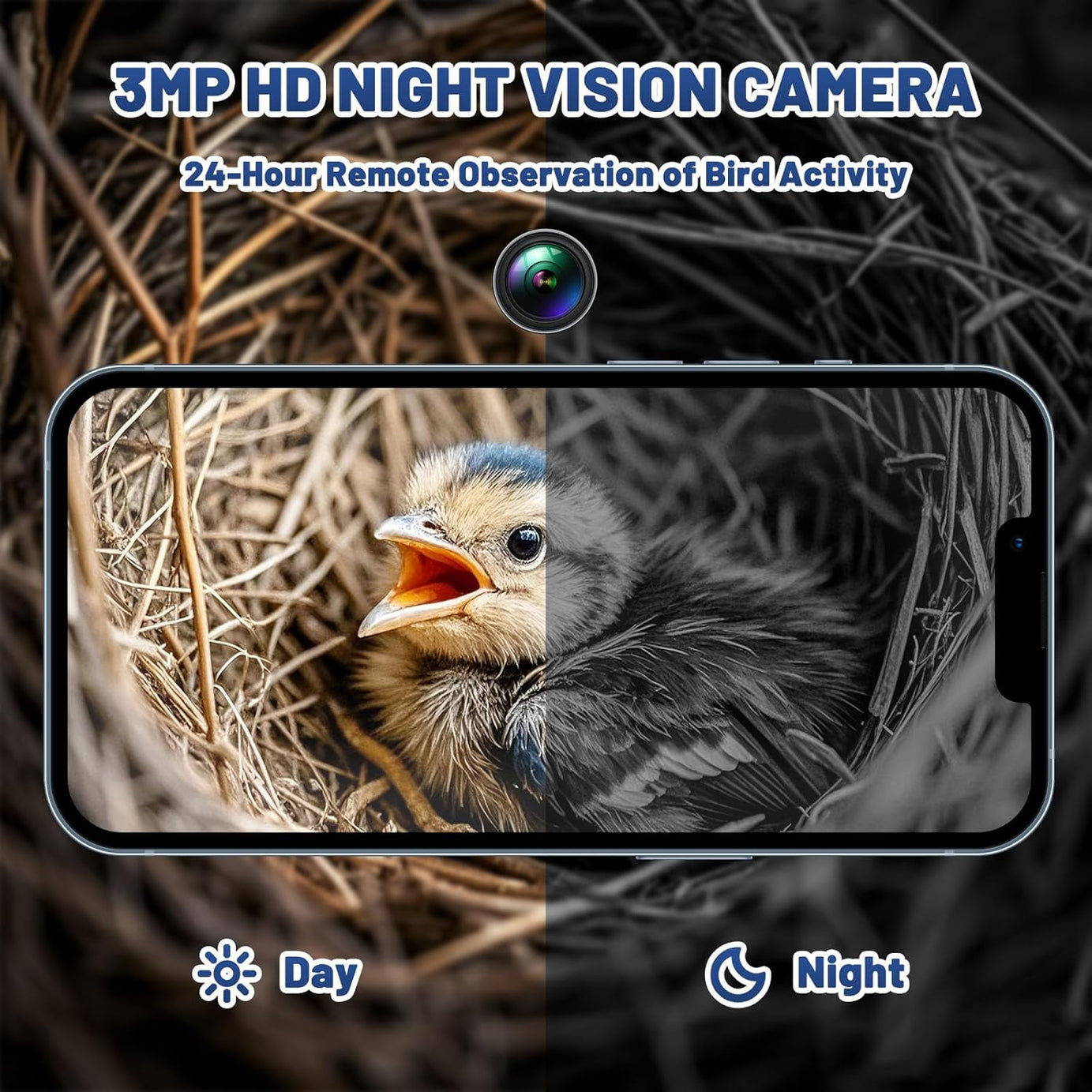 BirdNest AI House - Smart Camera 3MP 10K Species ID