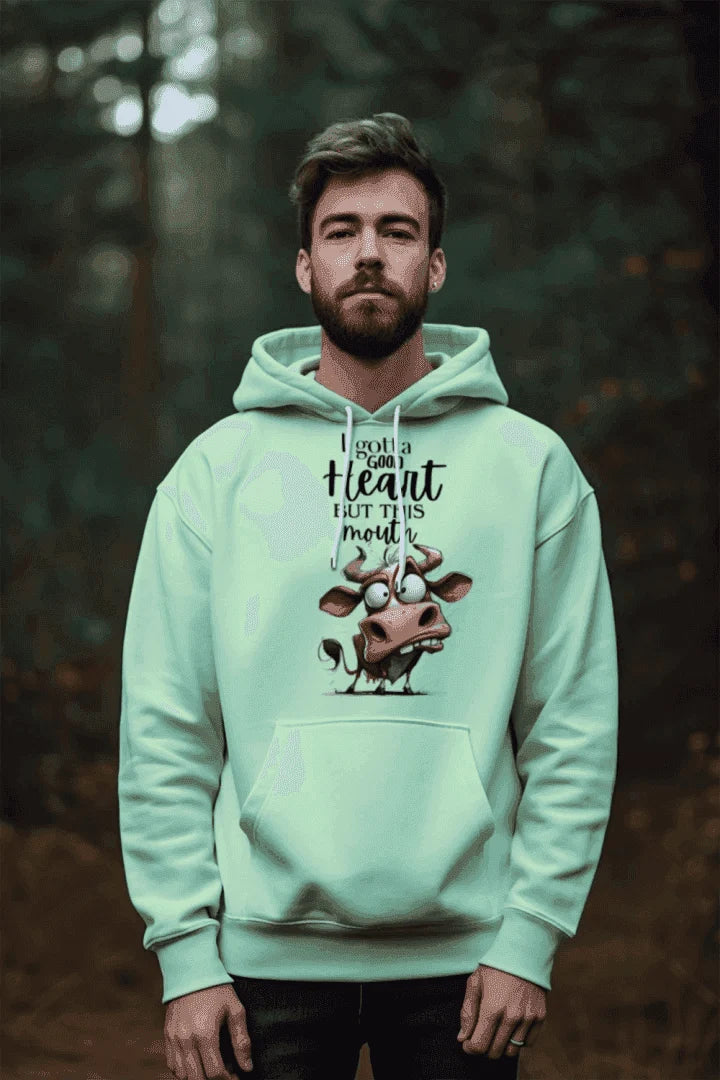 Funny Cow Hoodie - Good Heart But This Mouth Sweatshirt