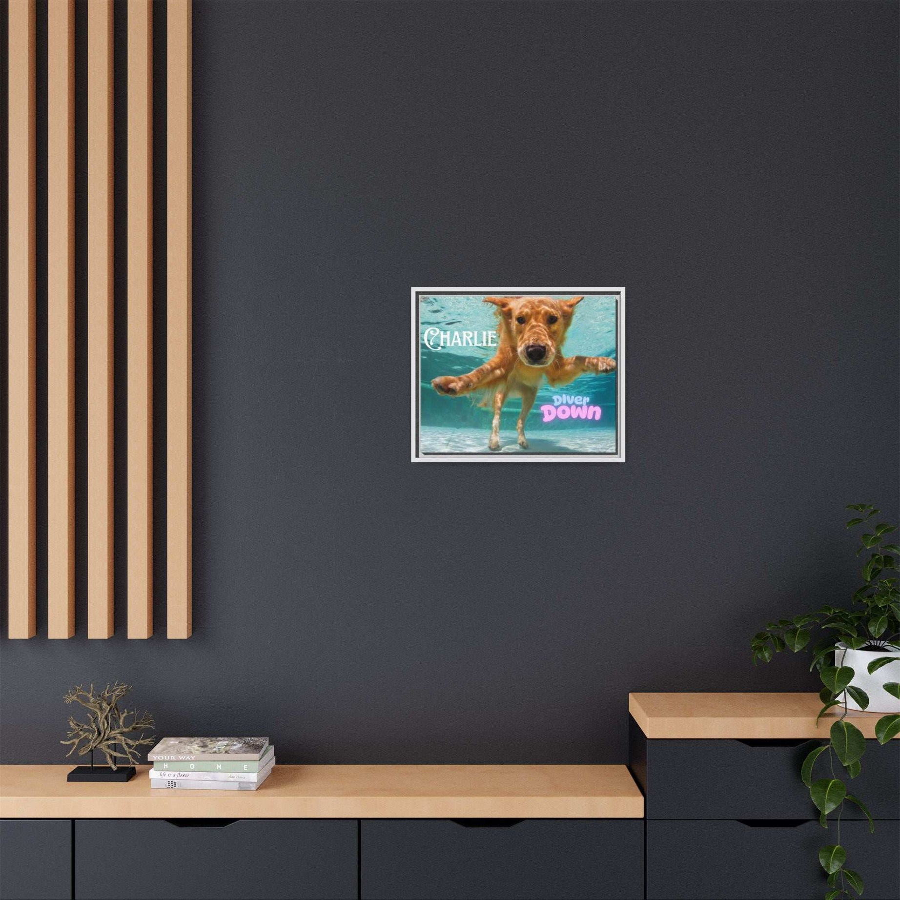 Framed Personalized Landscape Photo Canvas Wall Art - 'Add your Caption'