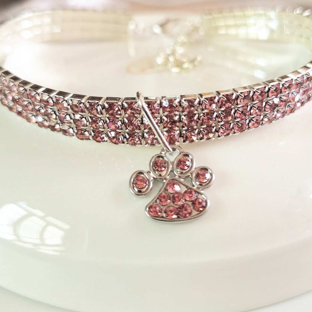 Pet Collar With Diamonds, Mixed-color Cat And Dog Supplies, Cat Claws, Elastic Cat And Dog Necklace Jewelry