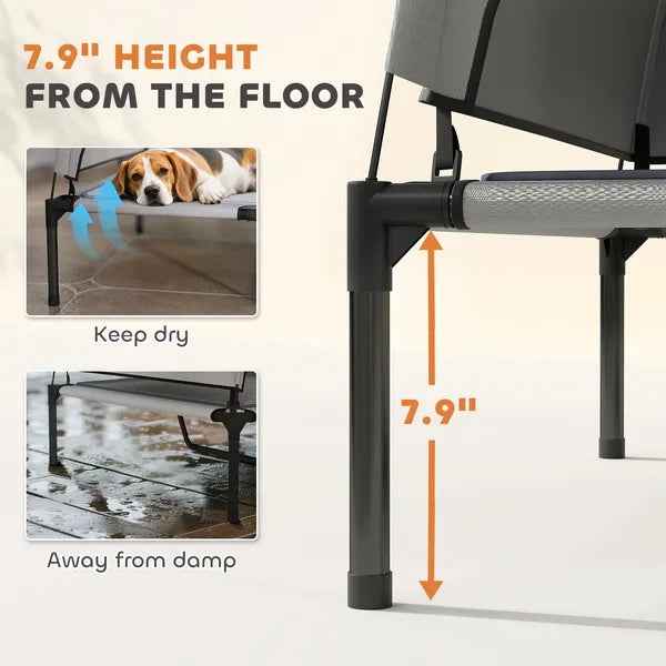 Elevated Dog Bed With Removable Canopy - Portable Outdoor Raised Cot