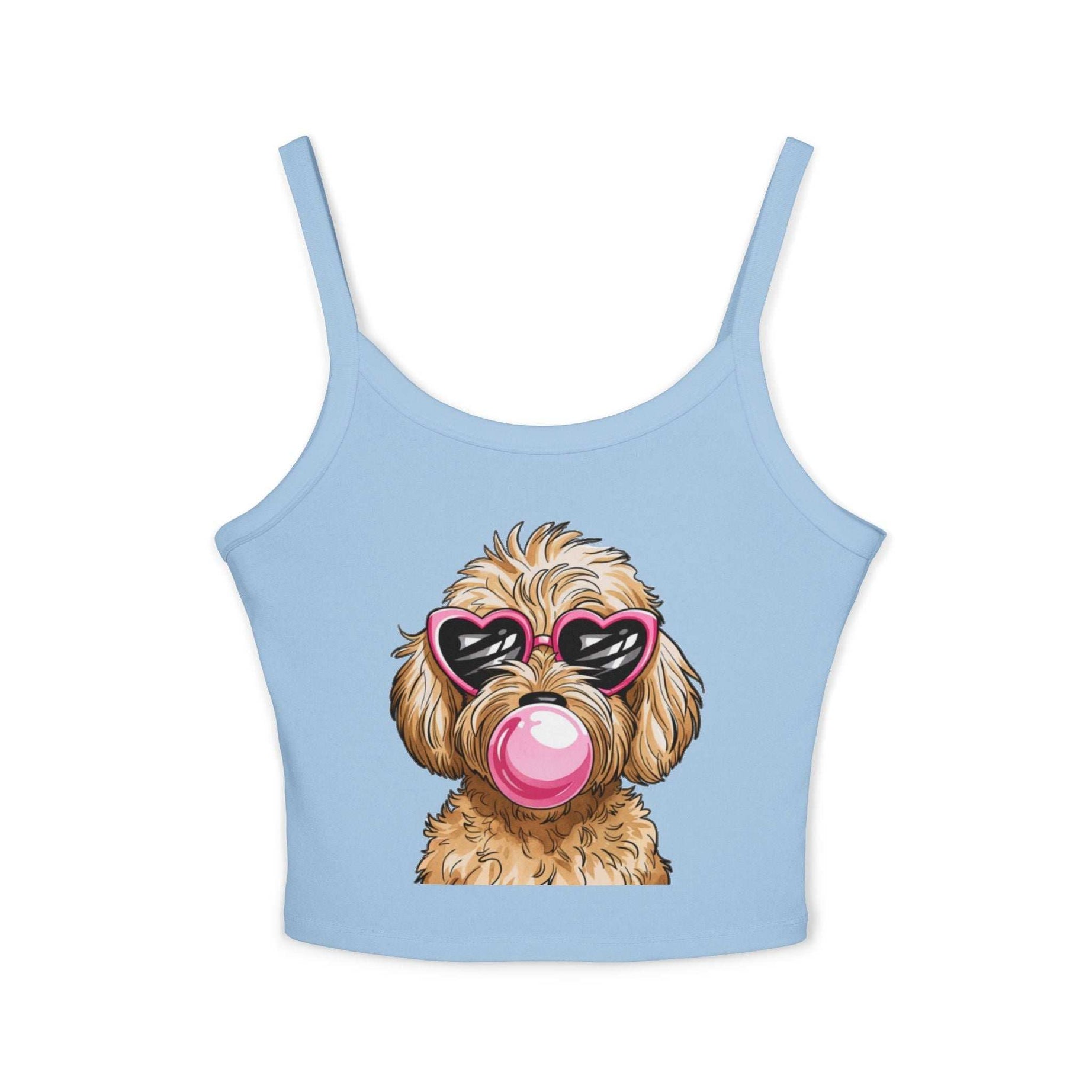 Cool Goldendoodle Blowing Bubble - Women's Spaghetti Strap Tank Top