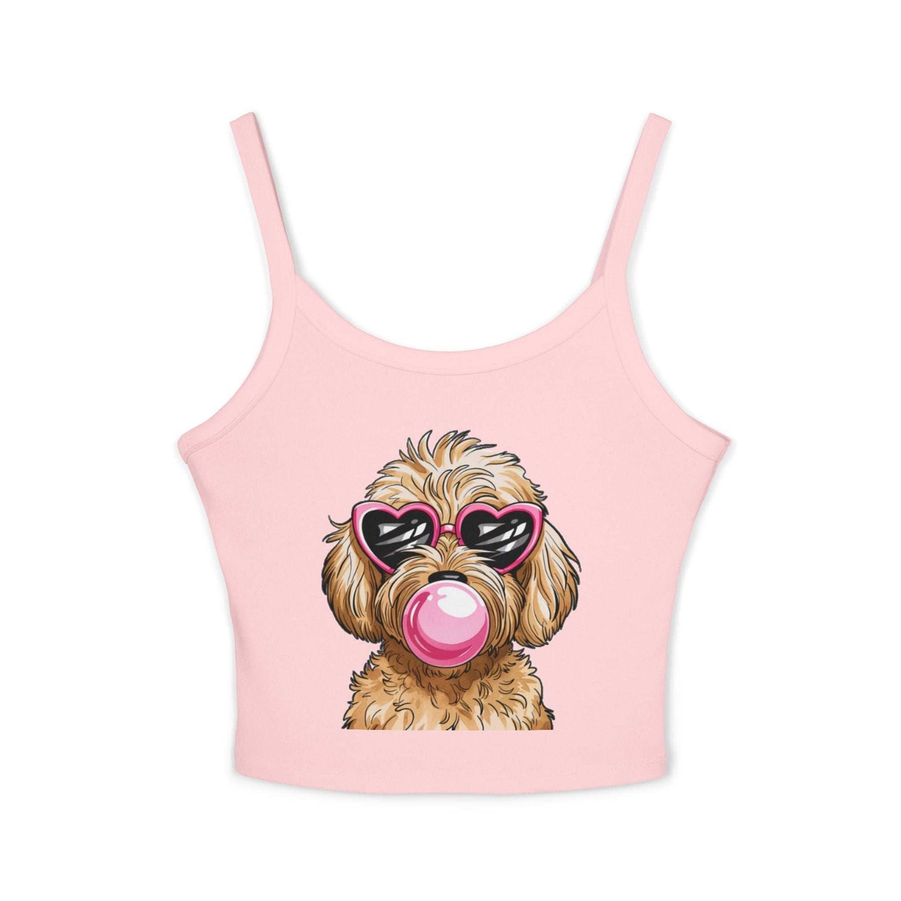 Cool Goldendoodle Blowing Bubble - Women's Spaghetti Strap Tank Top