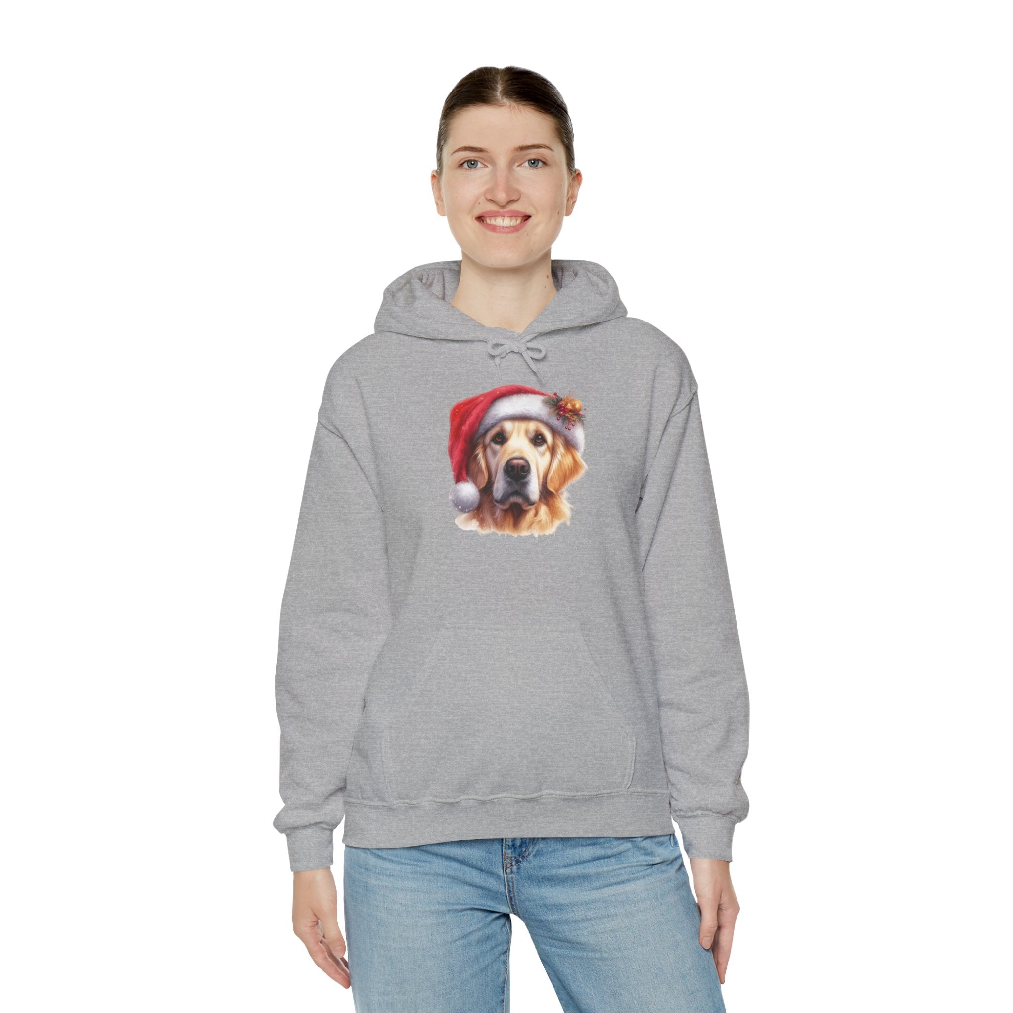 Christmas Hoodie - Golden Retriever in Santa Hat