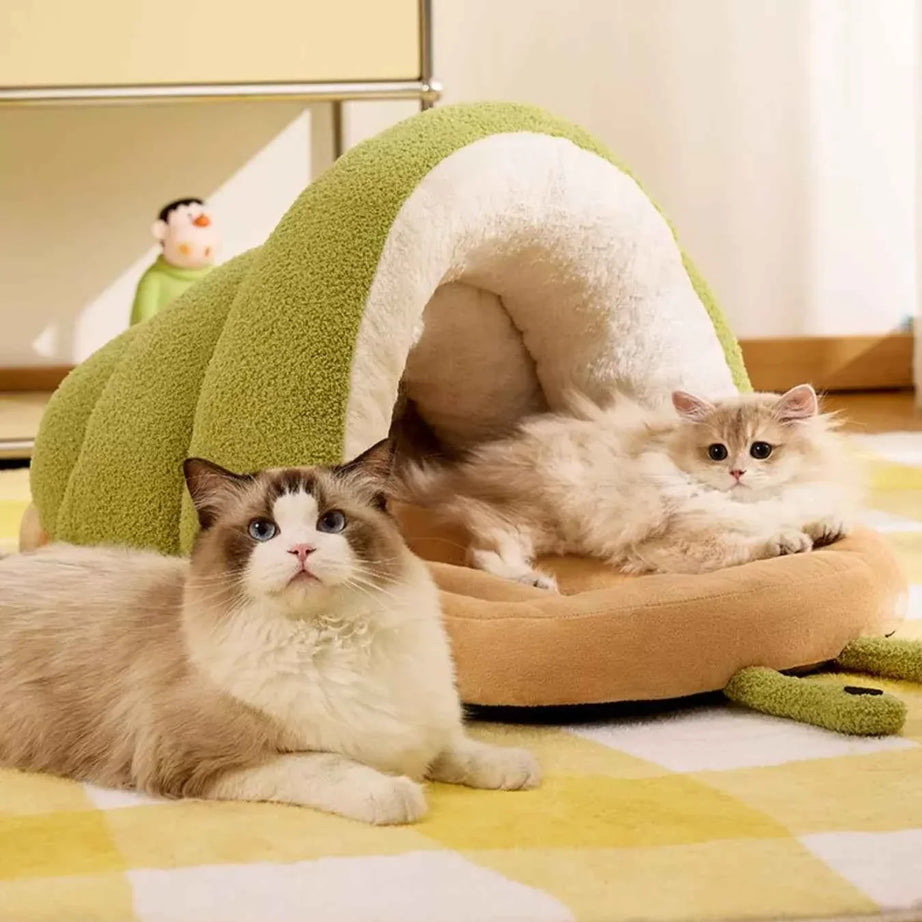 Cozy Pet Nest - Caterpillar Shape Plush Interior