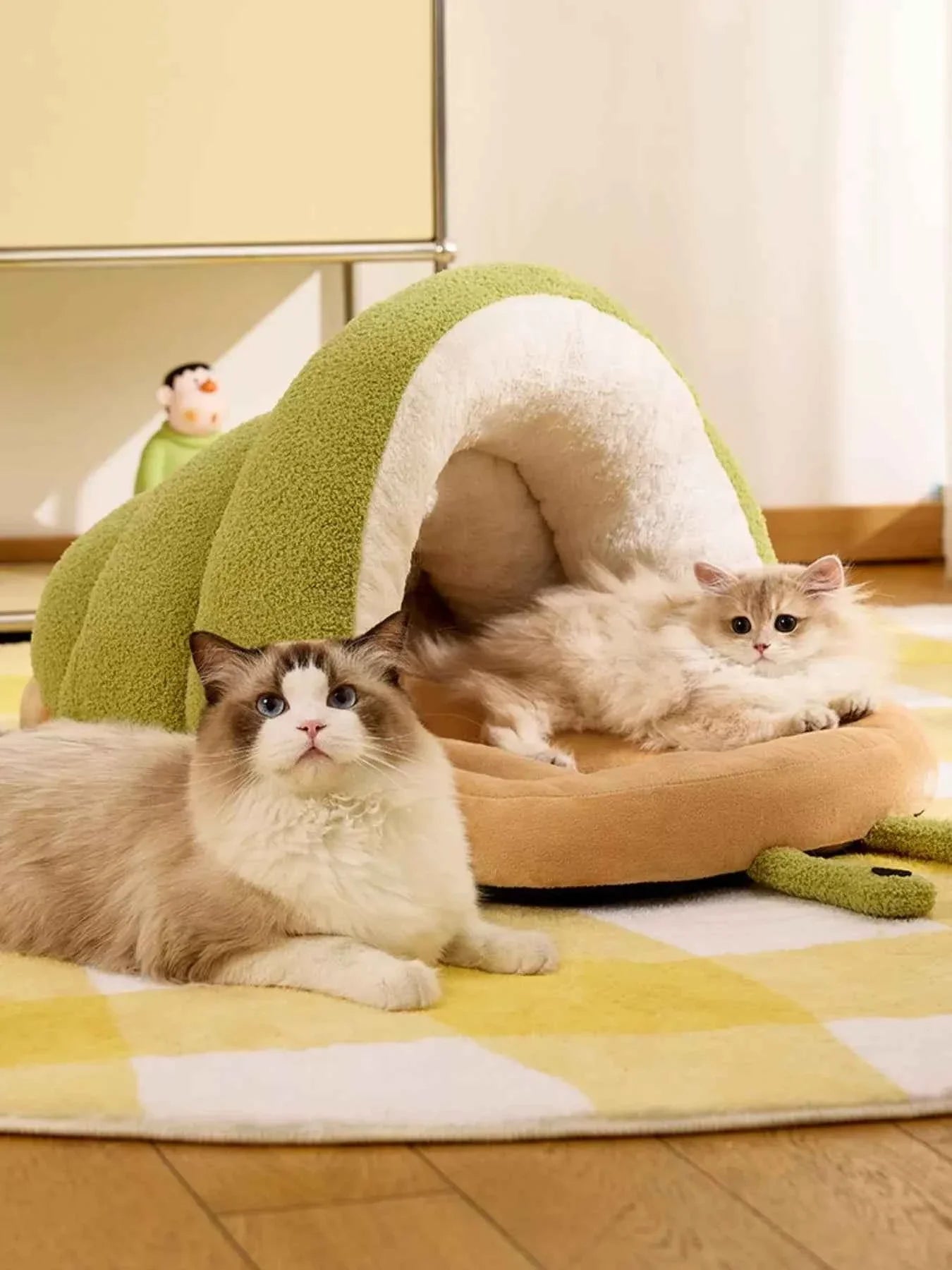 Cozy Pet Nest - Caterpillar Shape Plush Interior