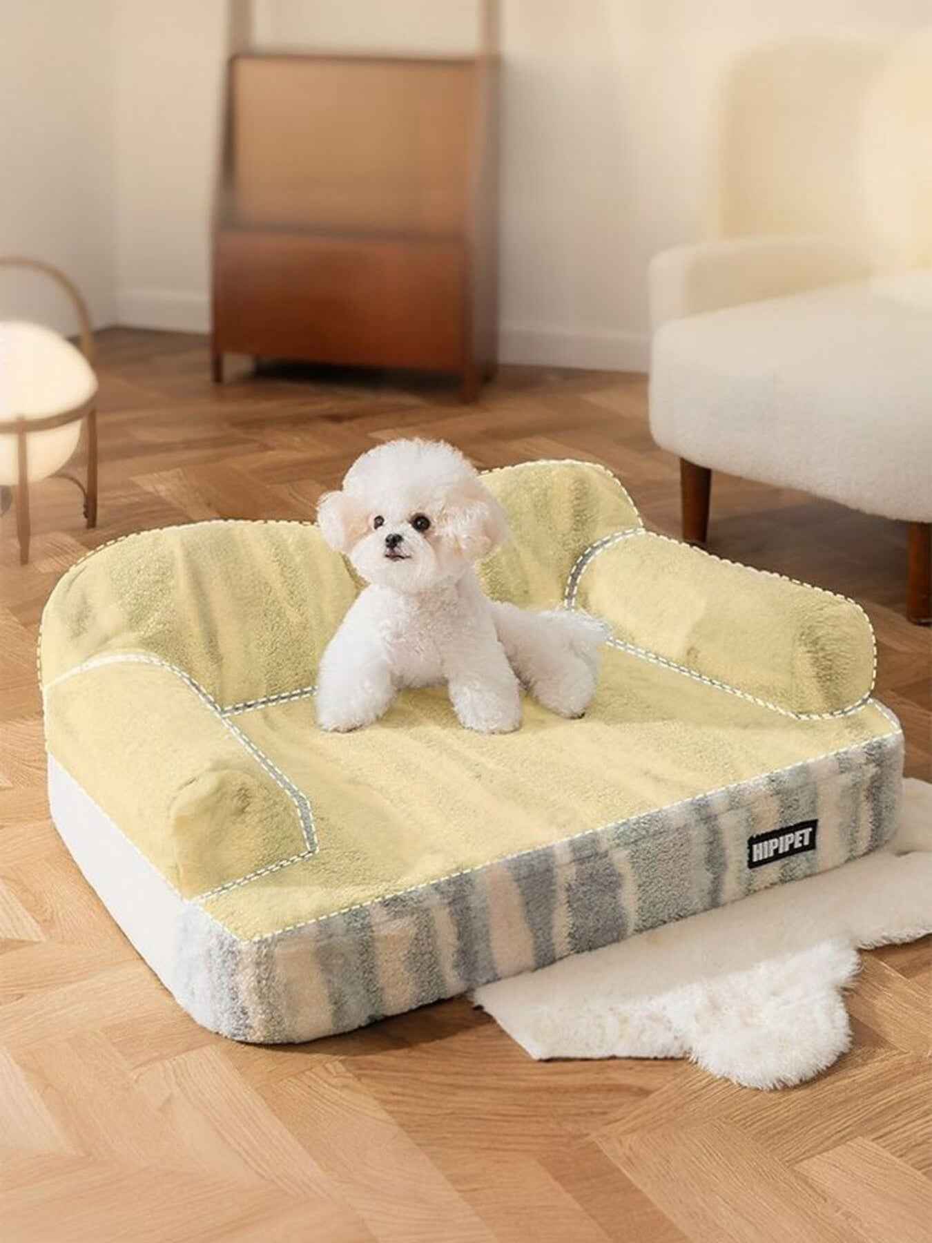 Pet Plush Bolster Bed Semi-Enclosed - Cozy Nest for Cats and Dogs