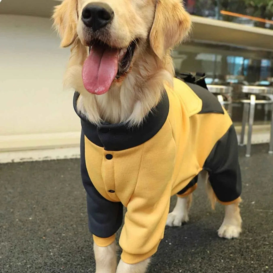 Dog Jacket Two-Tone - Button Closure Collar Coat