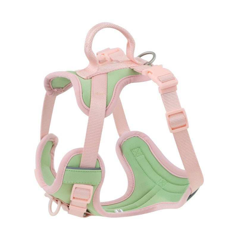 Dog Collar Harness Hand Holding and Rope Leash - Easy Control