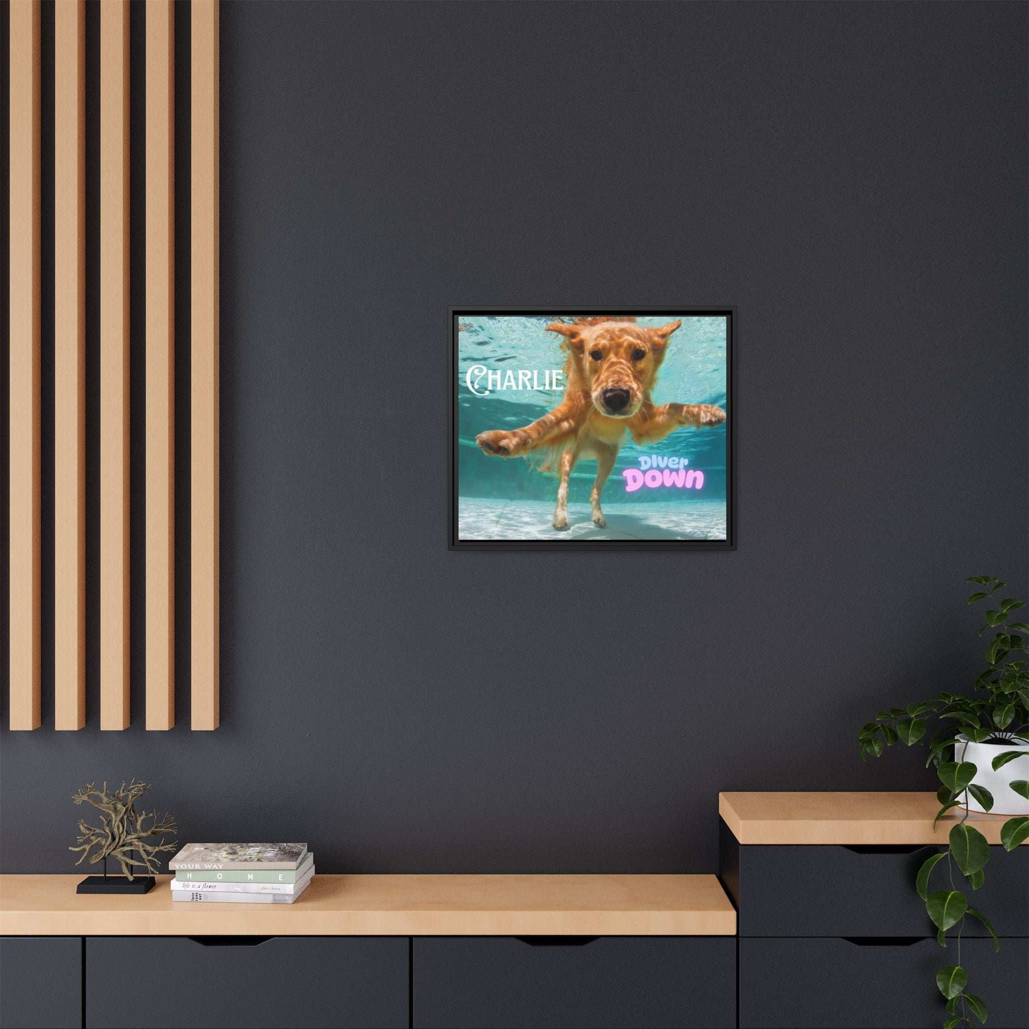 Framed Personalized Landscape Photo Canvas Wall Art - 'Add your Caption'