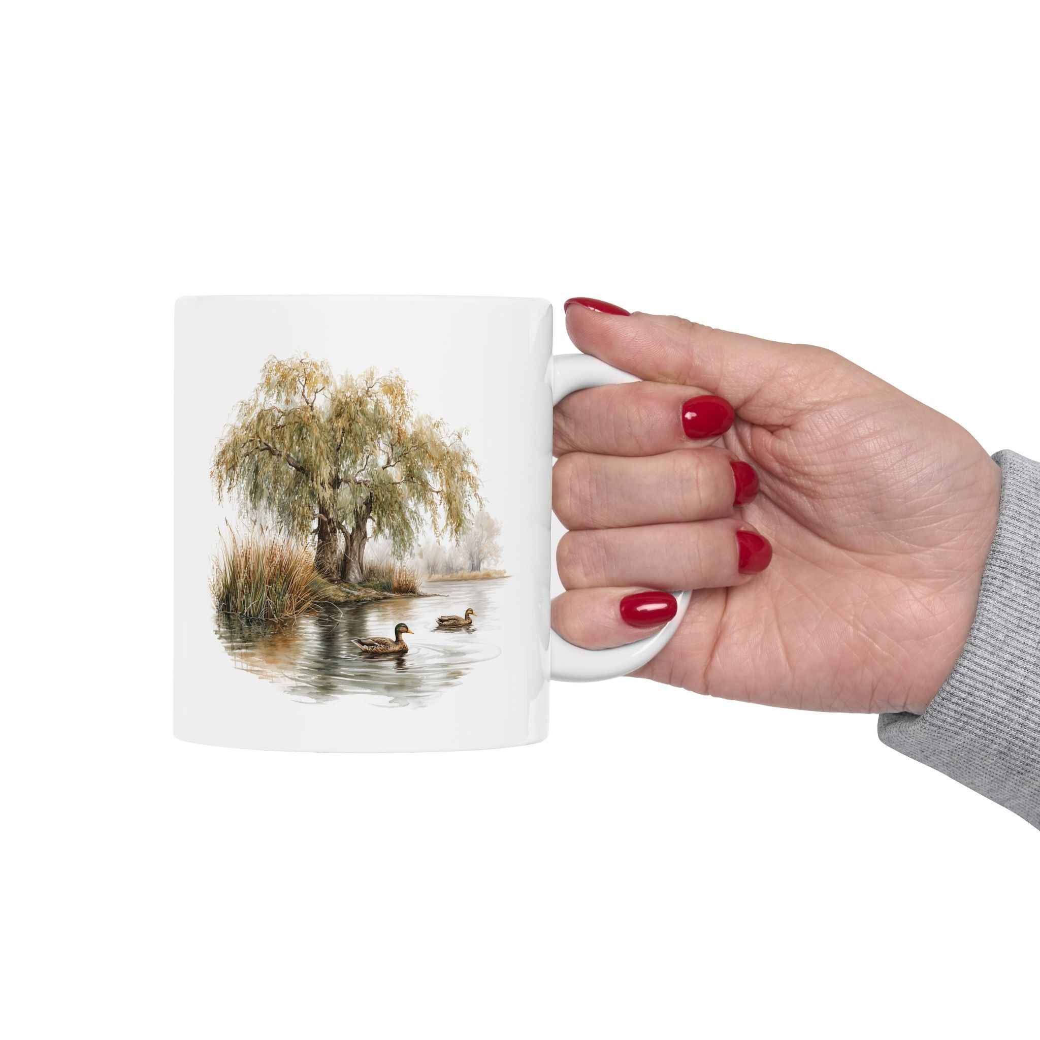Vintage Country Ceramic Mug - Rustic Animal Coffee Cup