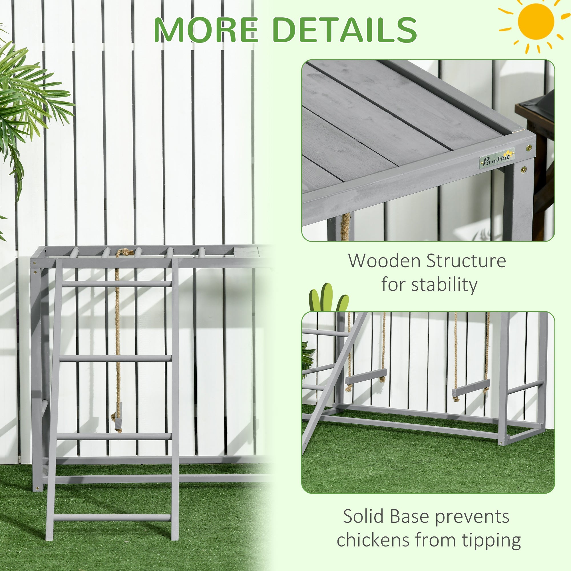 Chicken Activity Playground - Swings & Perches for 3-4 Hens