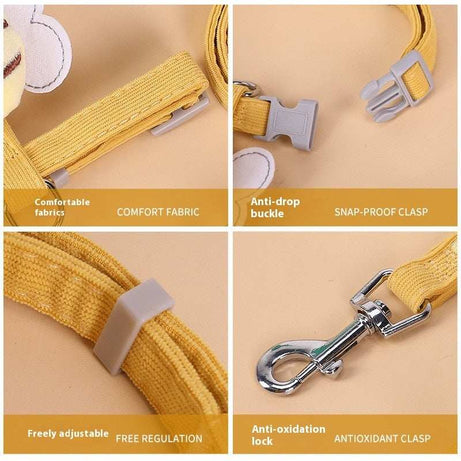 Cute Bumblebee Small Pet Adjustable Dog Cat Harness with Lead - X-Small to Medium