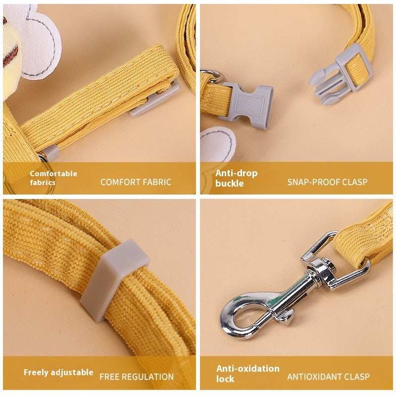 Cute Bumblebee Small Pet Adjustable Dog Cat Harness with Lead - X-Small to Medium